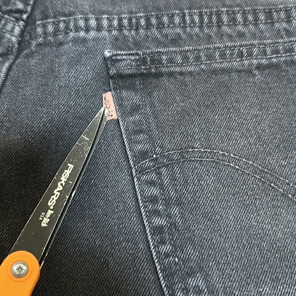 Vintage Levi’s 545 Orange Tab Distressed Black Wash - Size 44x30